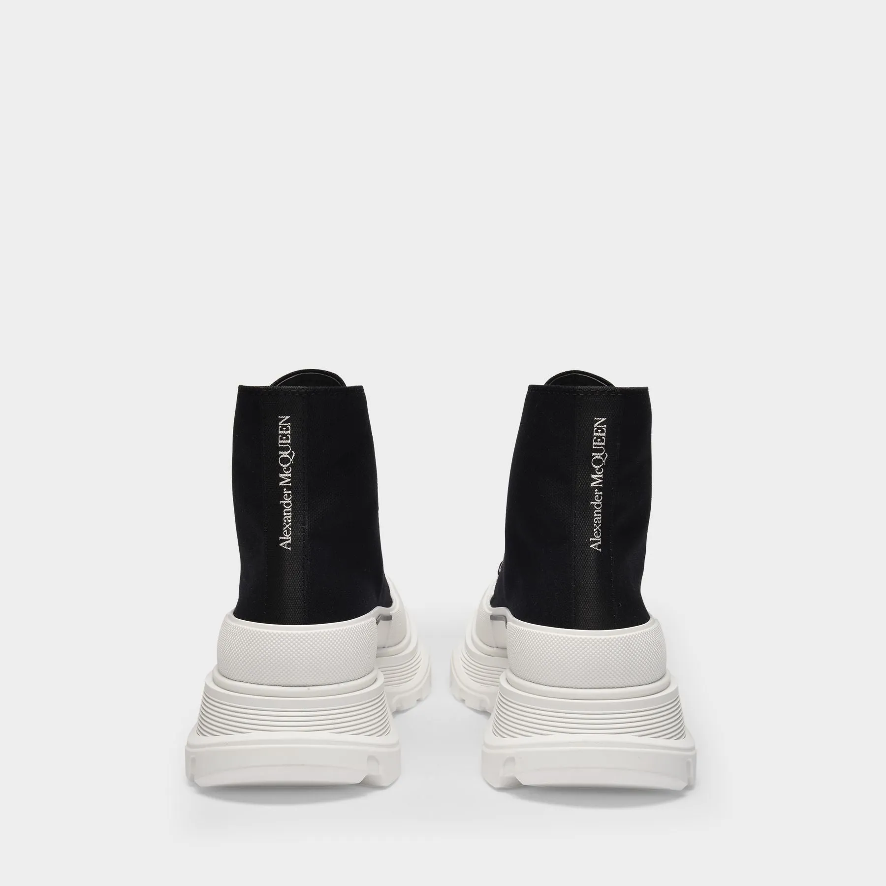 Alexander McQueen  Tread Slick High Sneakers in Black Canvas