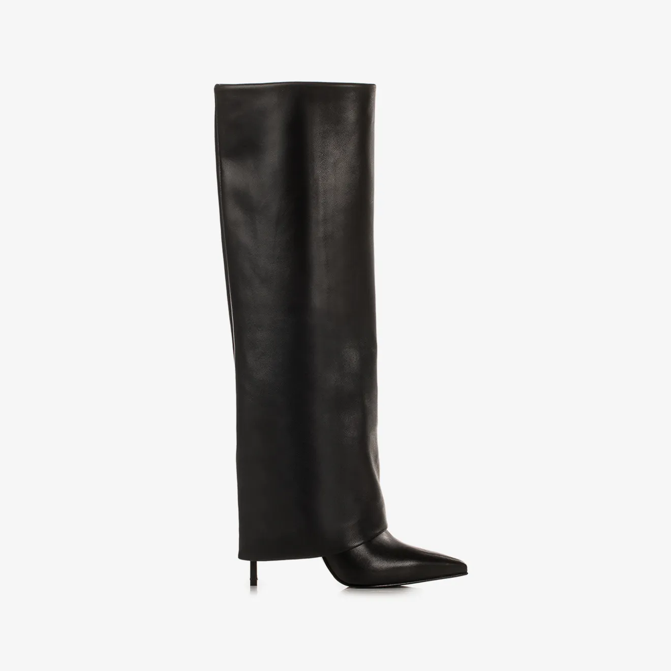 ANDY BOOT 120 mm Black nappa leather cuffed boot