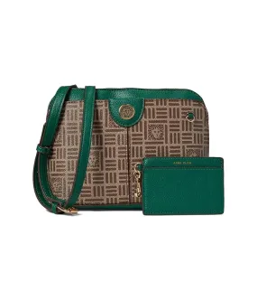 Anne Klein On The Go Tile Lion Logo Crossbody