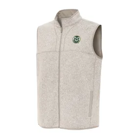 Antigua Colorado State Rams Heather Oatmeal Fortune Full-Zip Vest