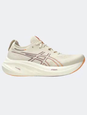 Asics Gel Nimbus 26 Women Running Shoes Oatmeal/Faded Orange