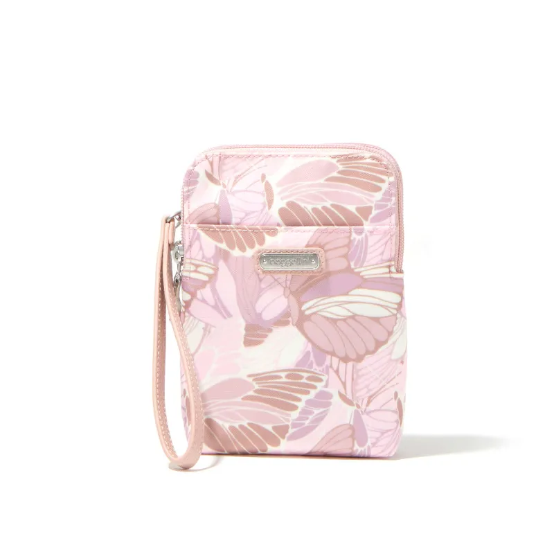 Baggallini Take Two RFID Bryant Crossbody – Pink Butterfly Print