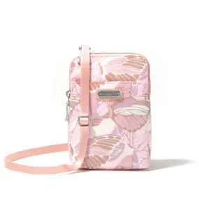 Baggallini Take Two RFID Bryant Crossbody – Pink Butterfly Print