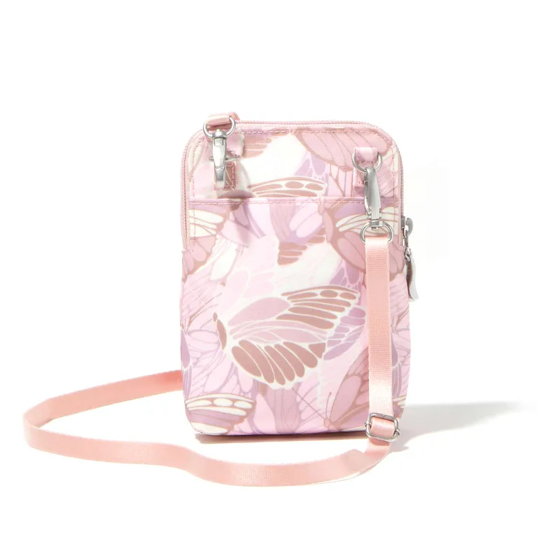 Baggallini Take Two RFID Bryant Crossbody – Pink Butterfly Print