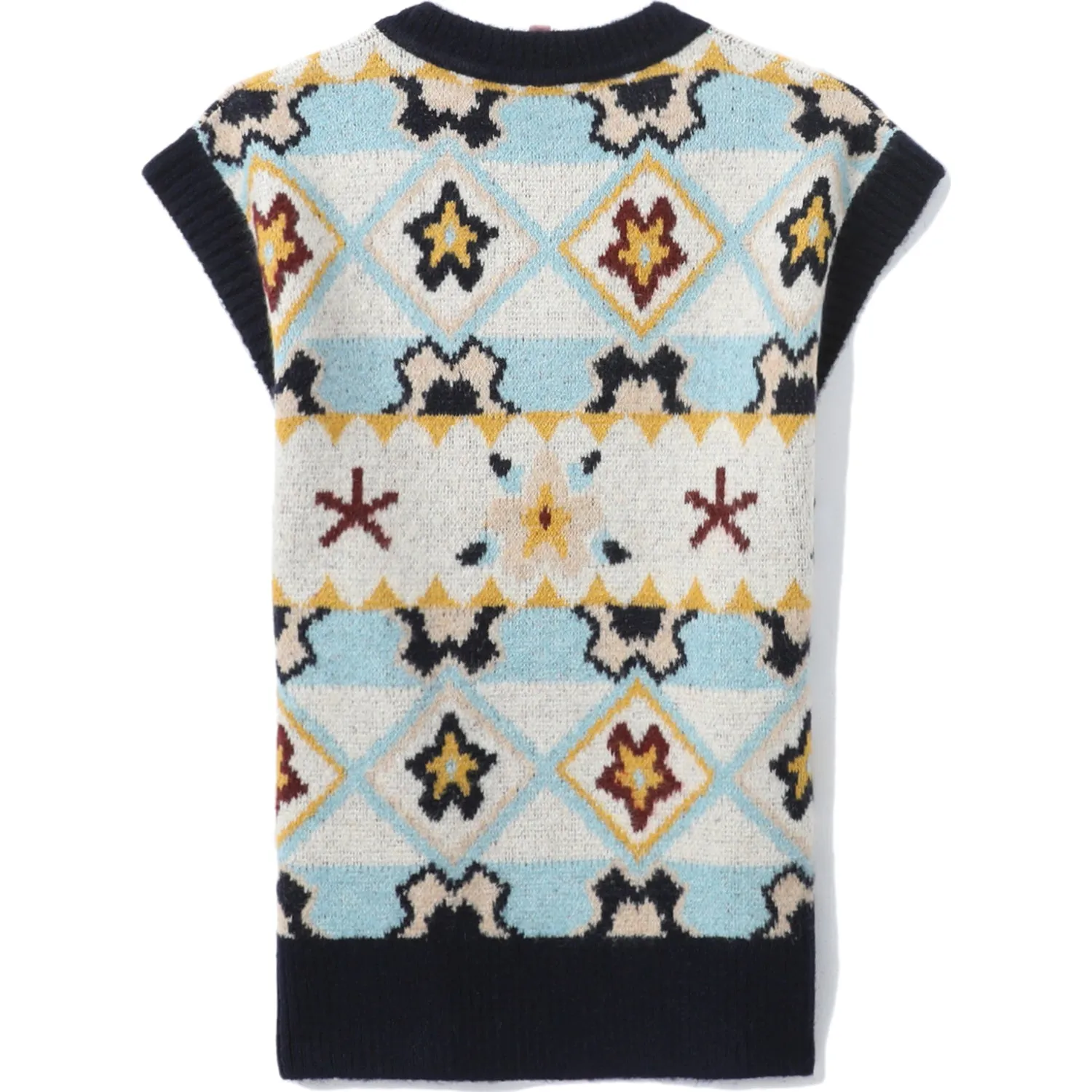 BAPY INTARSIA KNIT VEST LADIES