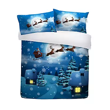 Bedlam Santa Glow In The Dark Duvet Cover Set | Kaleidoscope