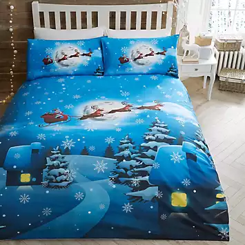 Bedlam Santa Glow In The Dark Duvet Cover Set | Kaleidoscope