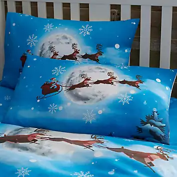 Bedlam Santa Glow In The Dark Duvet Cover Set | Kaleidoscope