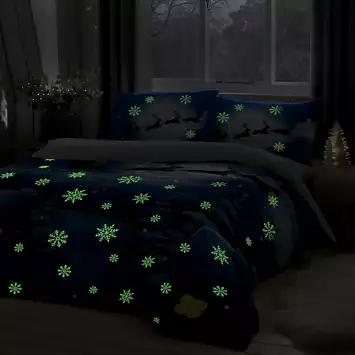 Bedlam Santa Glow In The Dark Duvet Cover Set | Kaleidoscope