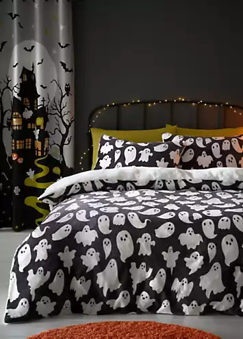 Bedlam Spooky Ghosts Halloween Fleece Duvet Cover Set | Kaleidoscope