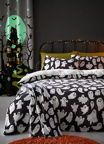 Bedlam Spooky Ghosts Halloween Fleece Duvet Cover Set | Kaleidoscope