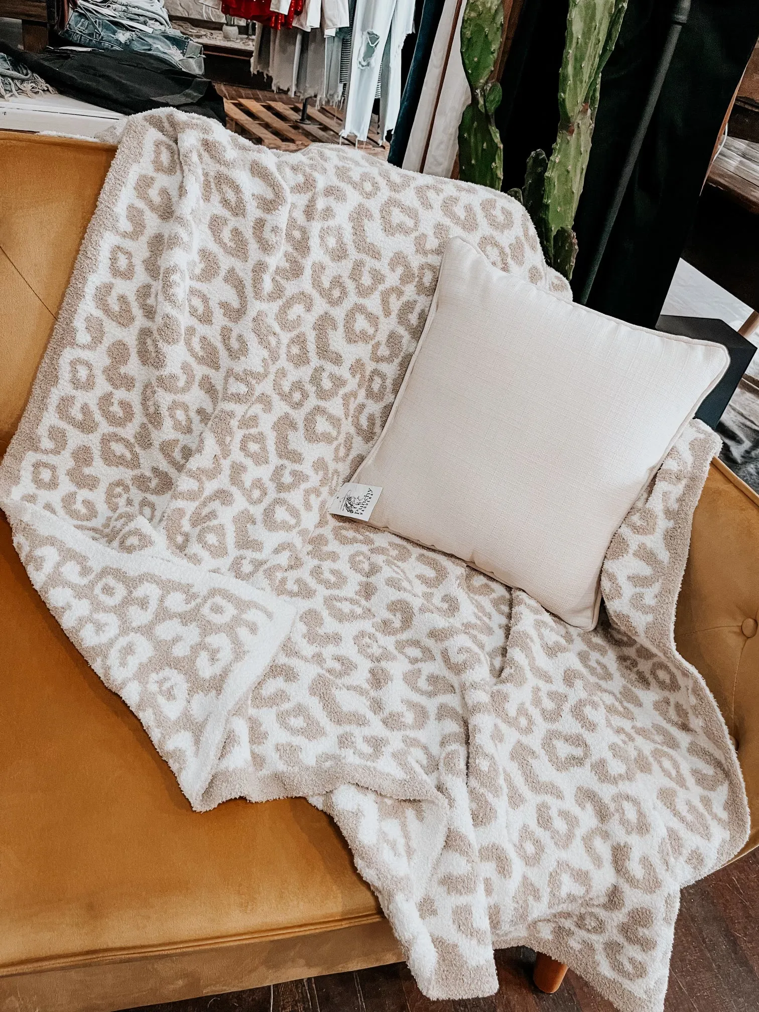 Beige Leopard Blanket