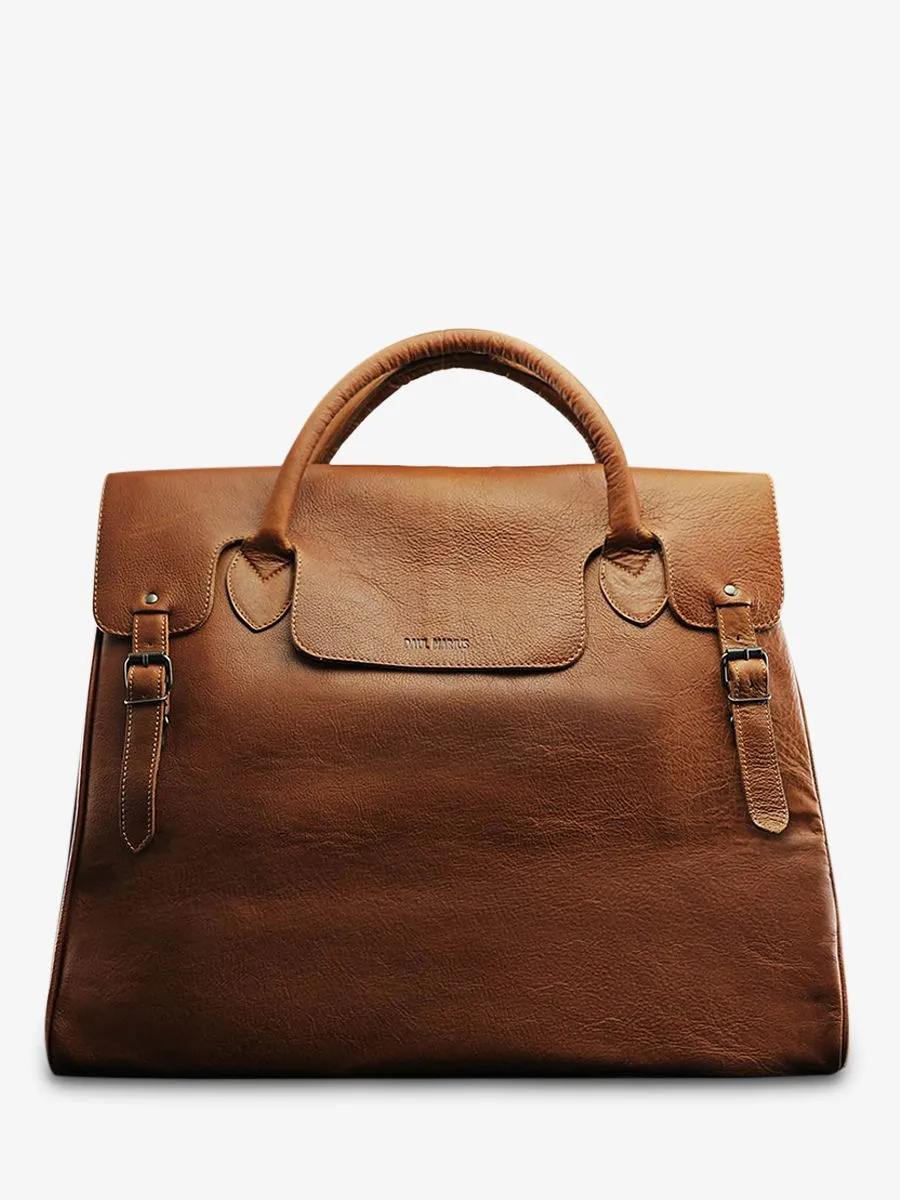 big leather travel bag for men Brown - Rouen-Delhi Oily Tobacco | PAUL MARIUS