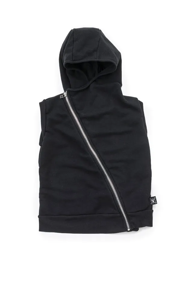 Black NUNUNU Asymmetrical Vest