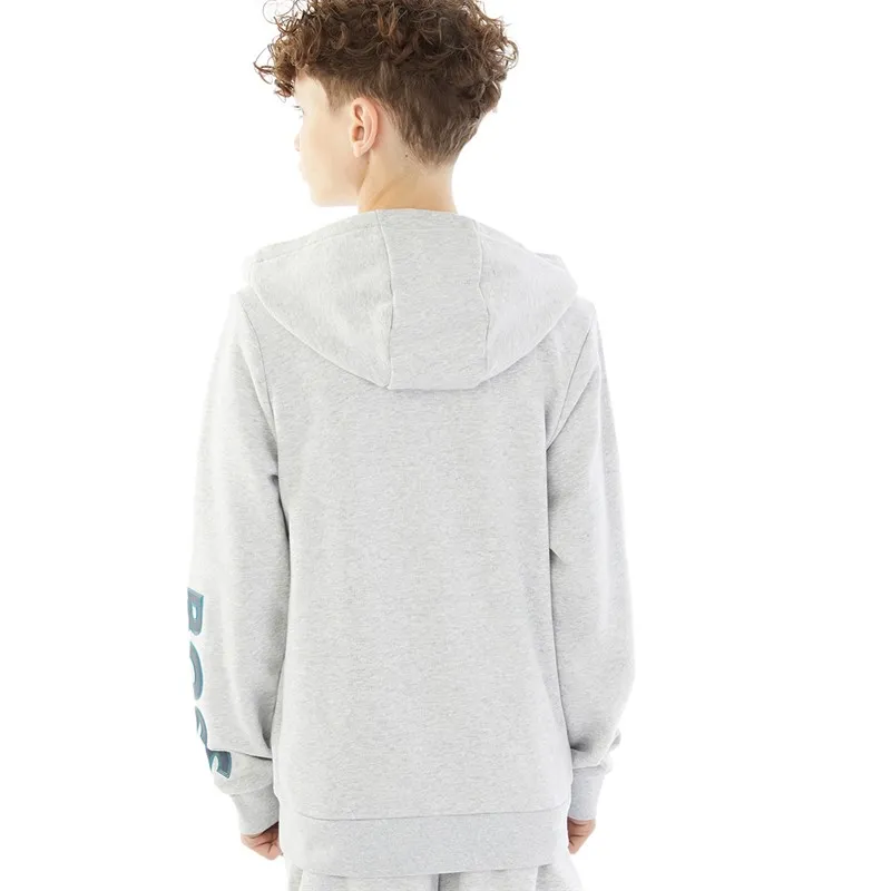 BOSS Boys Zip Through Hoodie Chine Grey