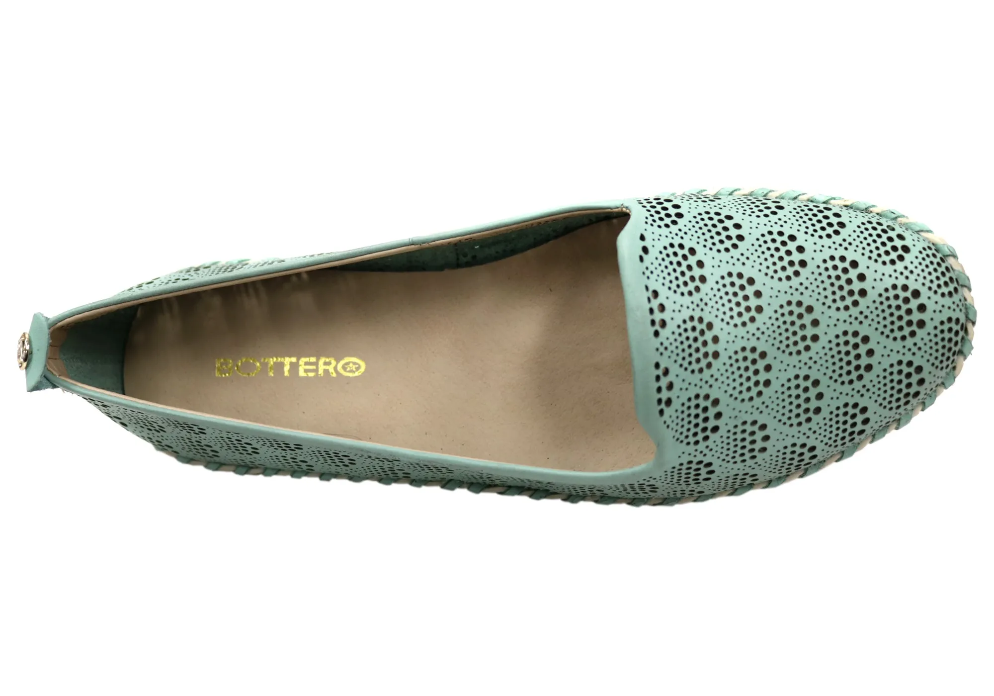 Bottero Jesabel Womens Comfortable Leather Flats Shoes Made In Brazil