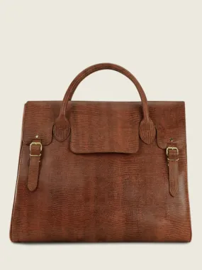 Brown Leather Travel Bag - Rouen-Delhi 1960 Amber | PAUL MARIUS