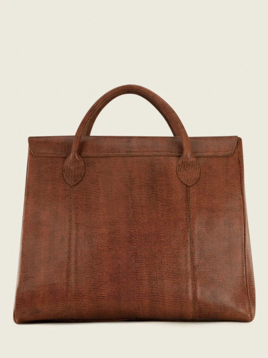 Brown Leather Travel Bag - Rouen-Delhi 1960 Amber | PAUL MARIUS