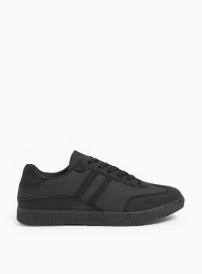 Buy Black Retro Stripe Court Trainers 10 | Trainers | Tu