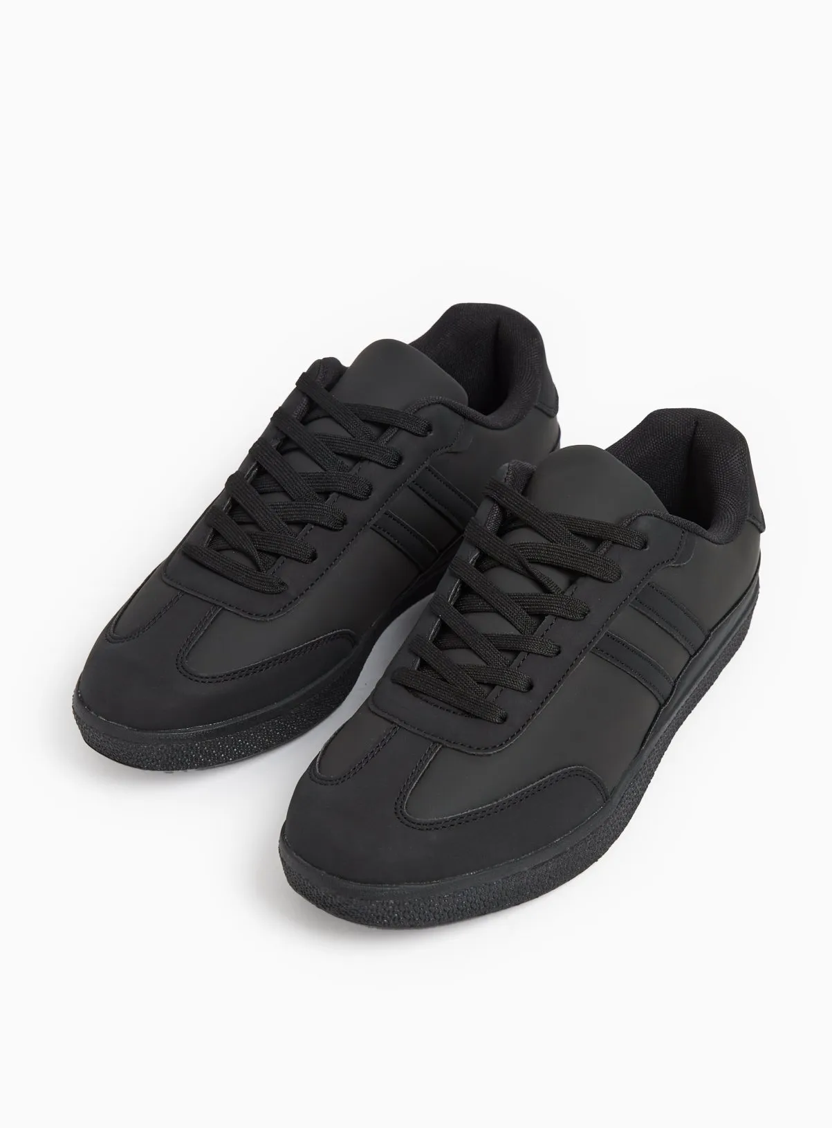 Buy Black Retro Stripe Court Trainers 10 | Trainers | Tu