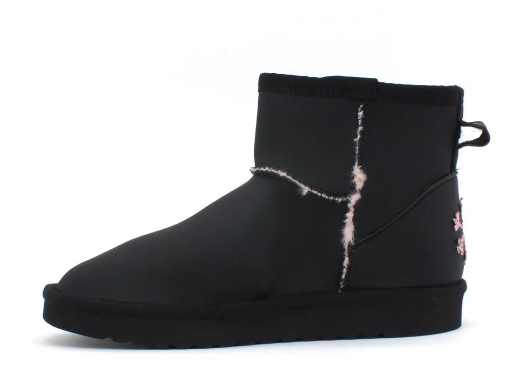 C1BERIAN Boot Montone Nero Rosa A103 BOOT