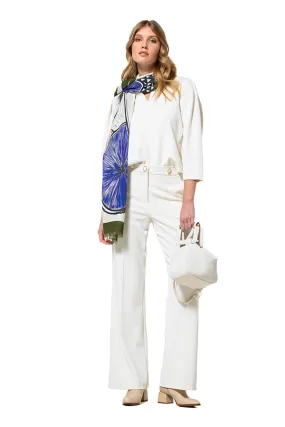 Caroline Biss BUTTON DETAIL WHITE TROUSERS