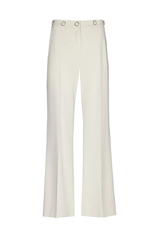 Caroline Biss BUTTON DETAIL WHITE TROUSERS