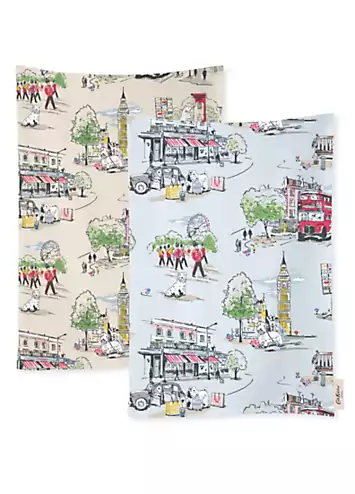 Cath Kidston Billie Goes To Town Set of 2 100% Cotton Tea Towels | Kaleidoscope