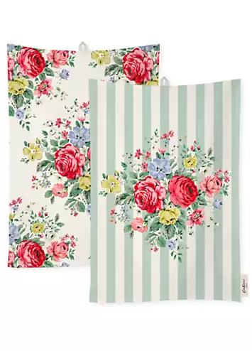 Cath Kidston Feels Like Home Set of 2 100% Cotton Tea Towels | Kaleidoscope