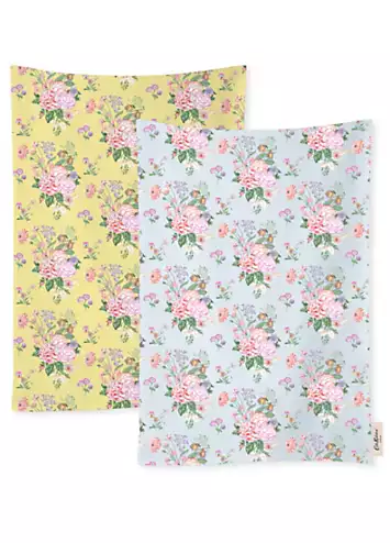 Cath Kidston Floral Fields Set of 2 100% Cotton Tea Towels | Kaleidoscope