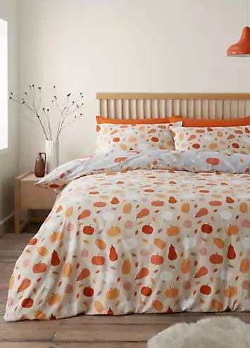 Catherine Lansfield Autumn Gonks Brushed Cotton Grey Duvet Cover Set | Kaleidoscope