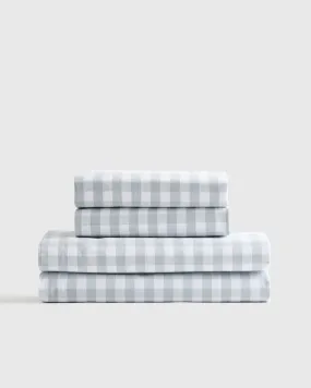 Classic Organic Percale Gingham Sheet Set