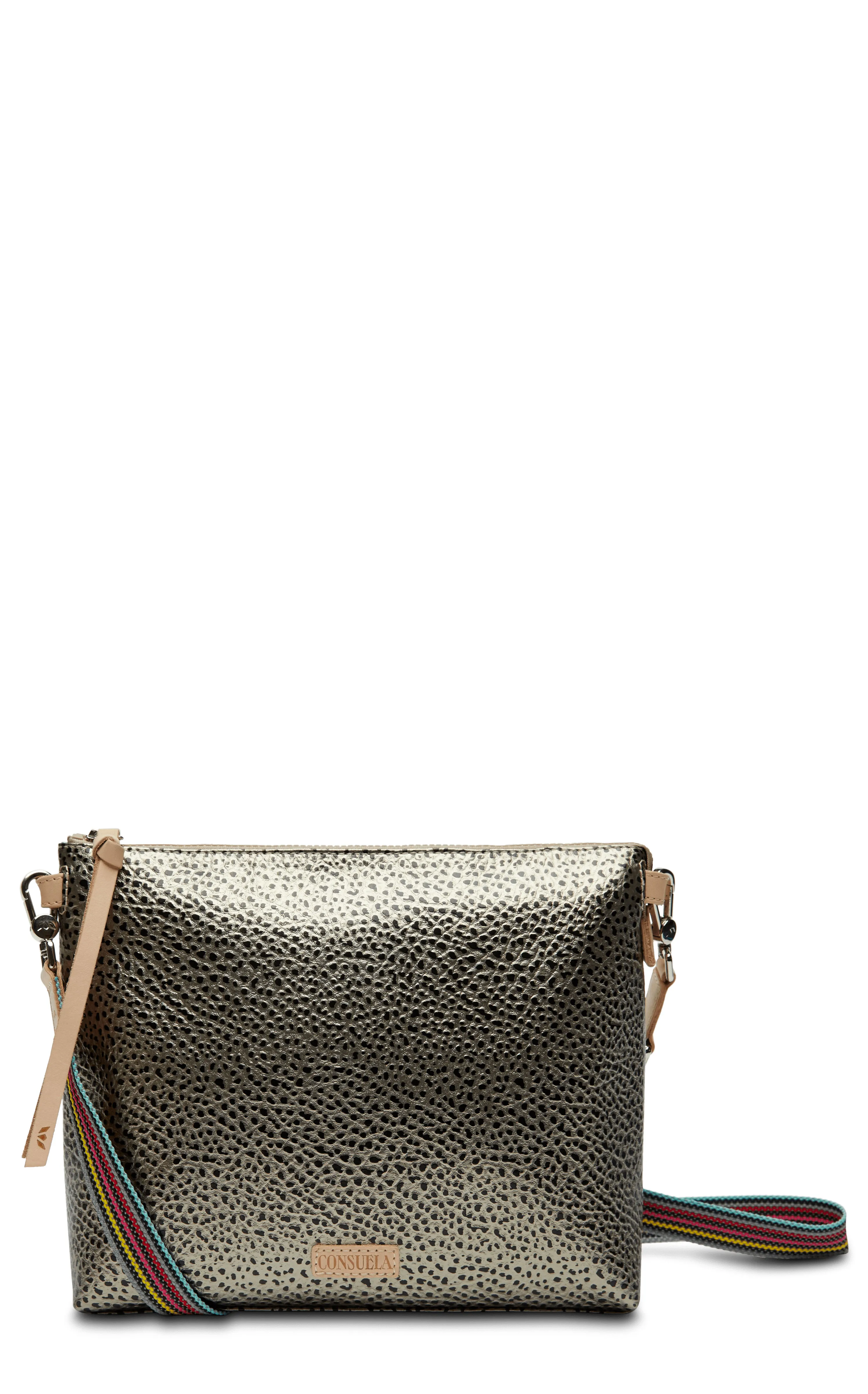 Consuela Tommy Pewter Metallic Downtown Crossbody Purse