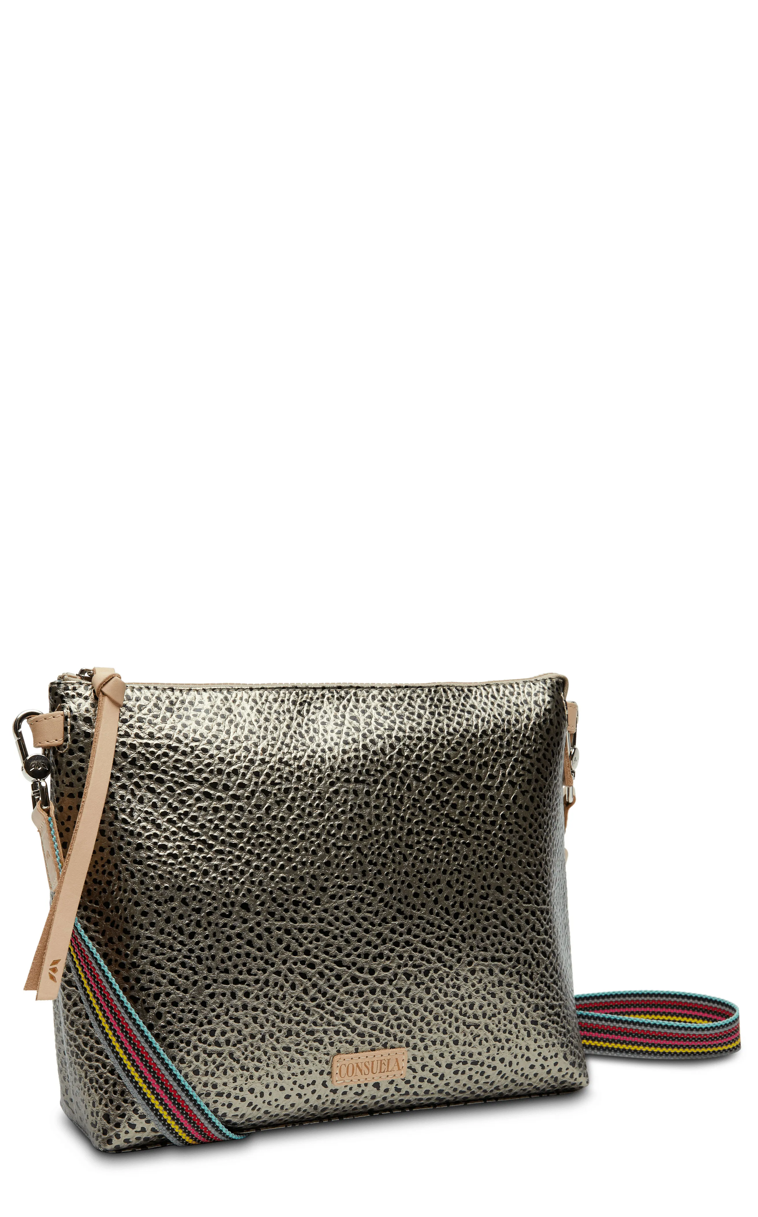 Consuela Tommy Pewter Metallic Downtown Crossbody Purse