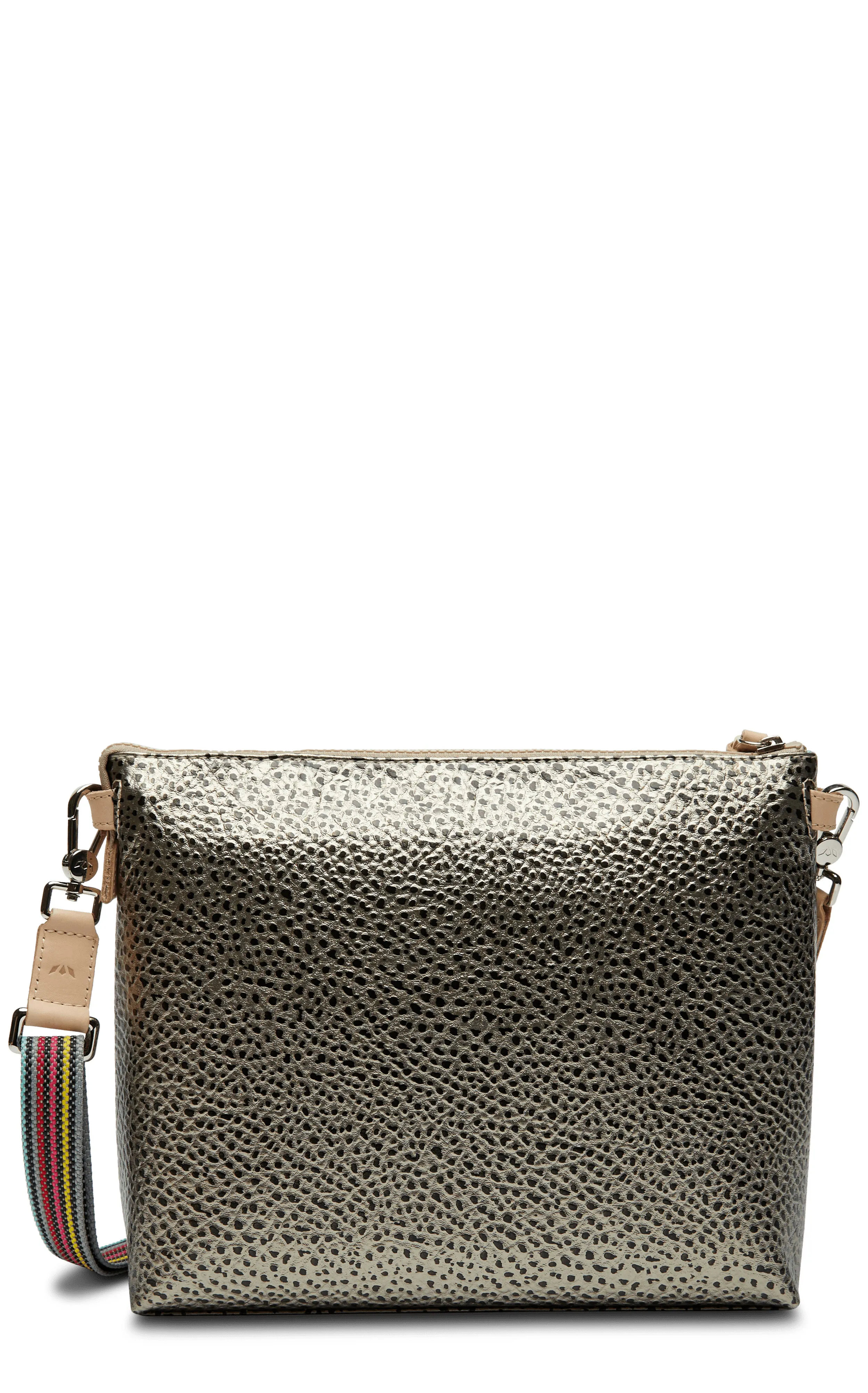 Consuela Tommy Pewter Metallic Downtown Crossbody Purse