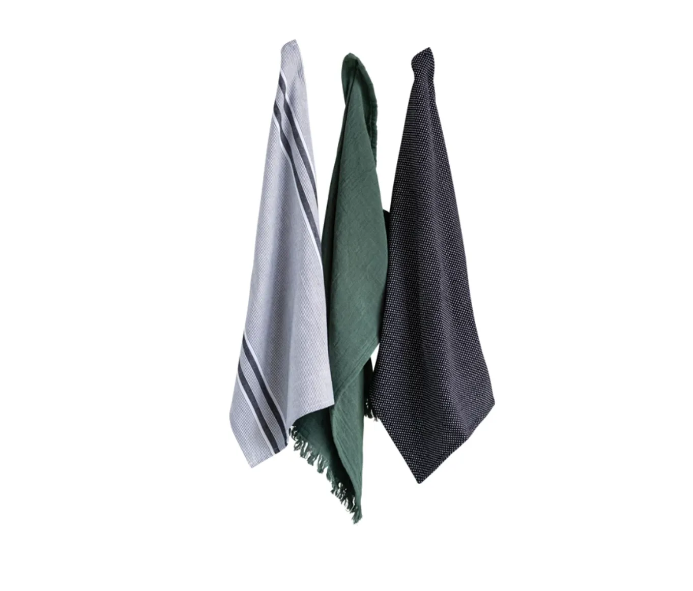 Cotton Tea Towels - Green/Grey - B/B