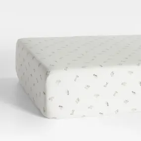 Crate&Barrel Baby's First Natural Animal Organic Cotton Heathered Jersey Baby Crib Fitted Sheet