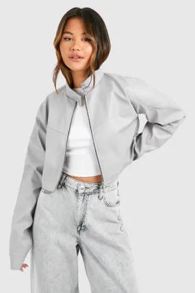 Cropped Moto Bomber Jacket