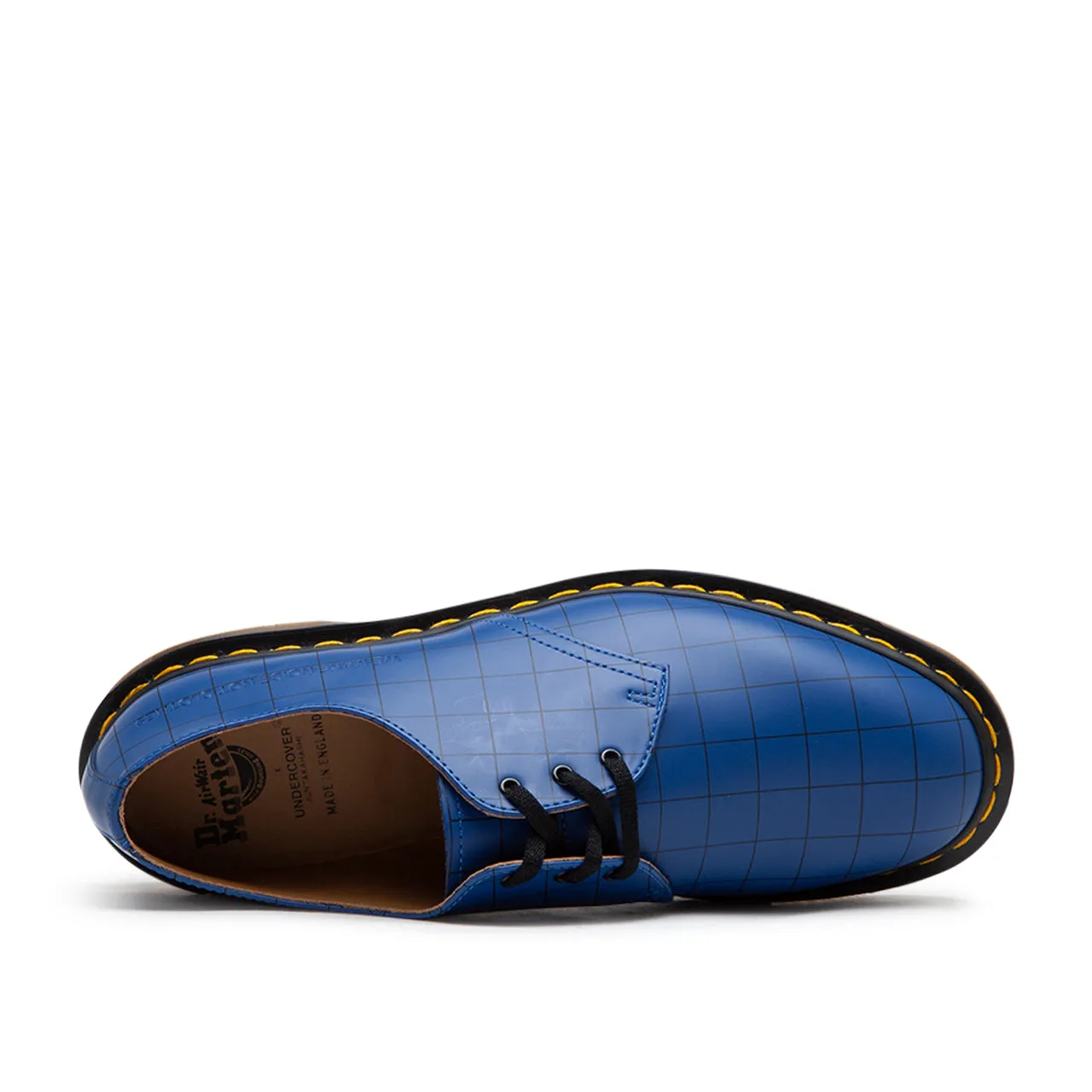 dr. martens x undercover 1461 check smooth (blue)