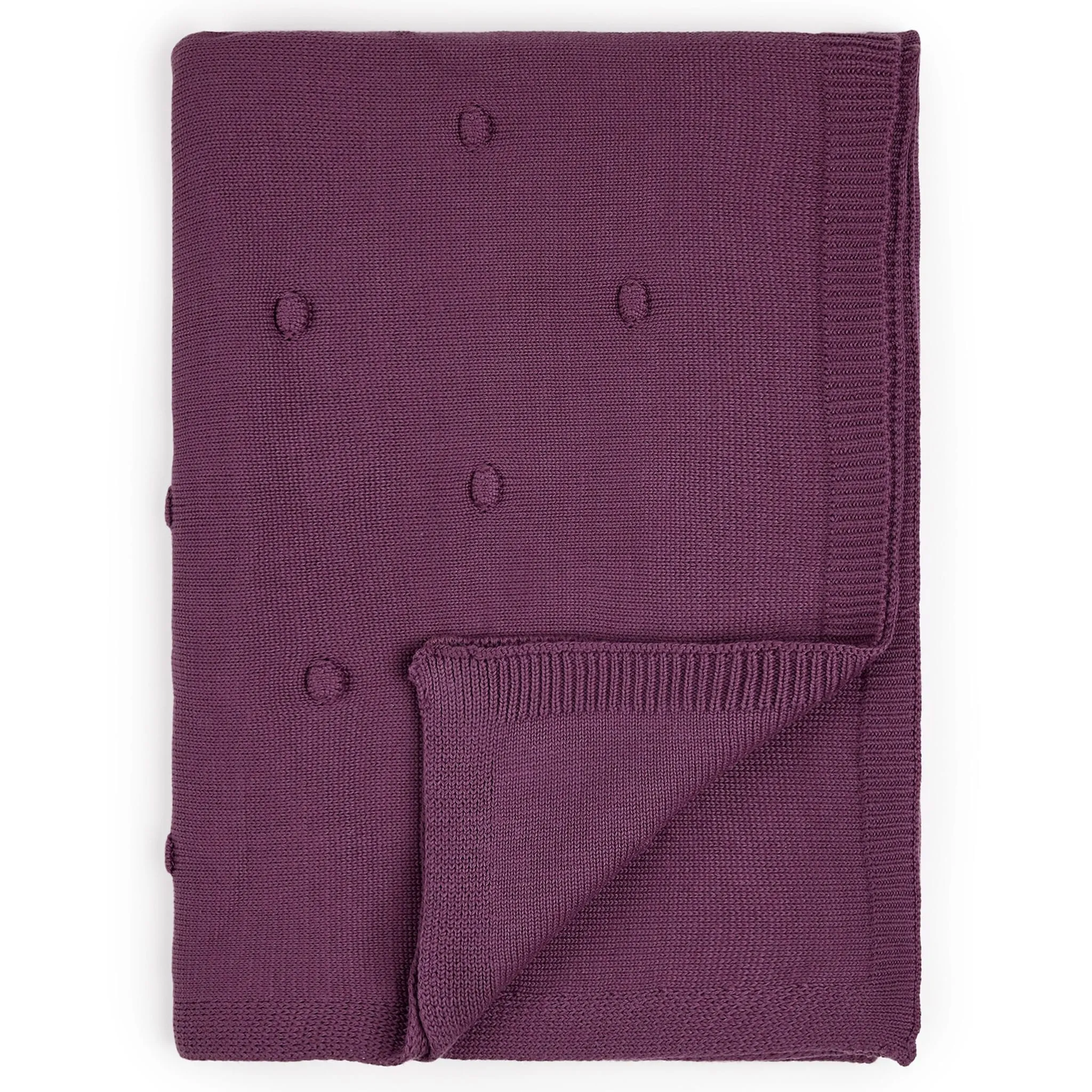 Firsts by Petit Lem Plum Sweat Knit Blanket  - Clement