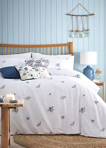 Freemans Home Blue Embroidery Duvet Cover Set | Kaleidoscope