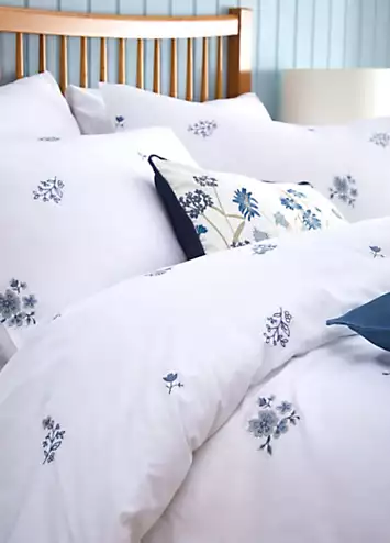 Freemans Home Blue Embroidery Duvet Cover Set | Kaleidoscope