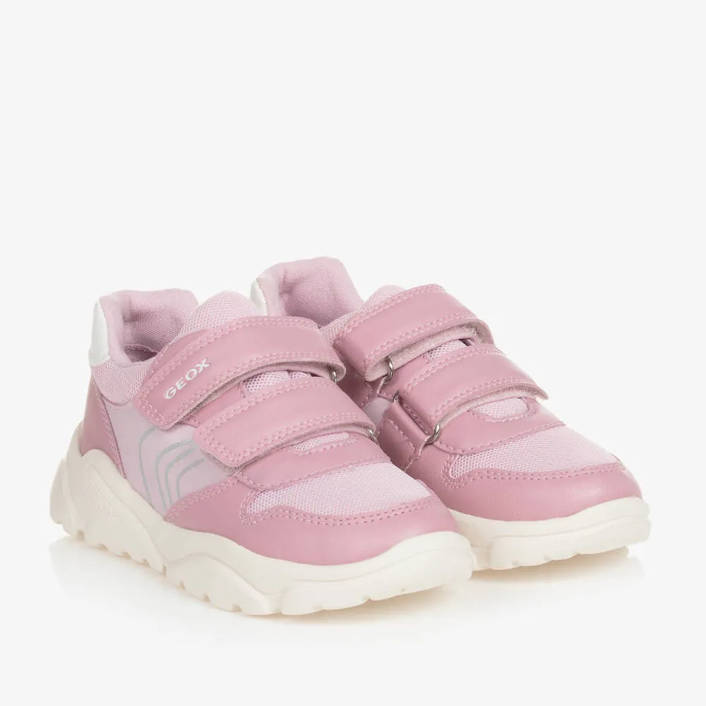 Girls Pink Velcro Trainers