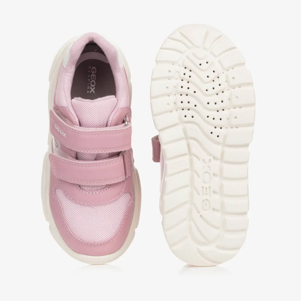 Girls Pink Velcro Trainers