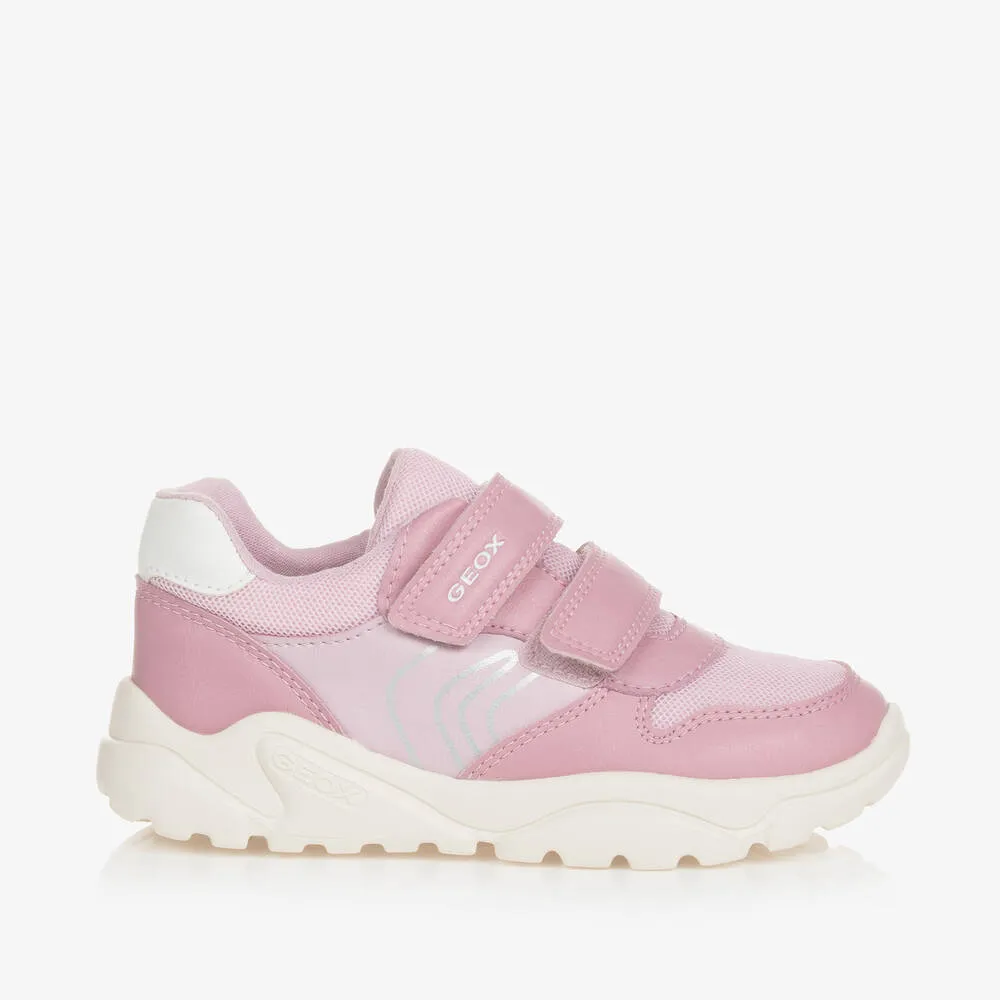 Girls Pink Velcro Trainers