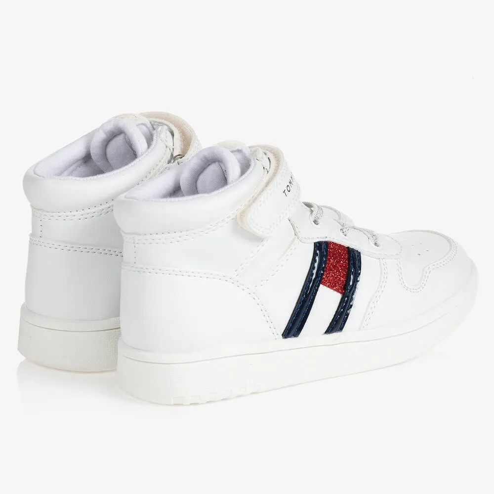 Girls White High-Top Trainers