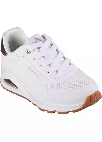 Girls White Uno Gen1 Shimmer Away Trainers by Skechers | Look Again