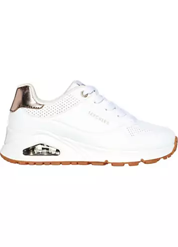 Girls White Uno Gen1 Shimmer Away Trainers by Skechers | Look Again