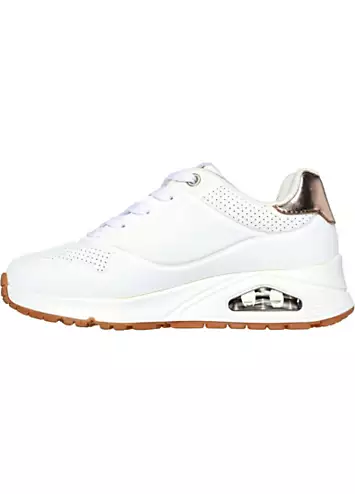 Girls White Uno Gen1 Shimmer Away Trainers by Skechers | Look Again