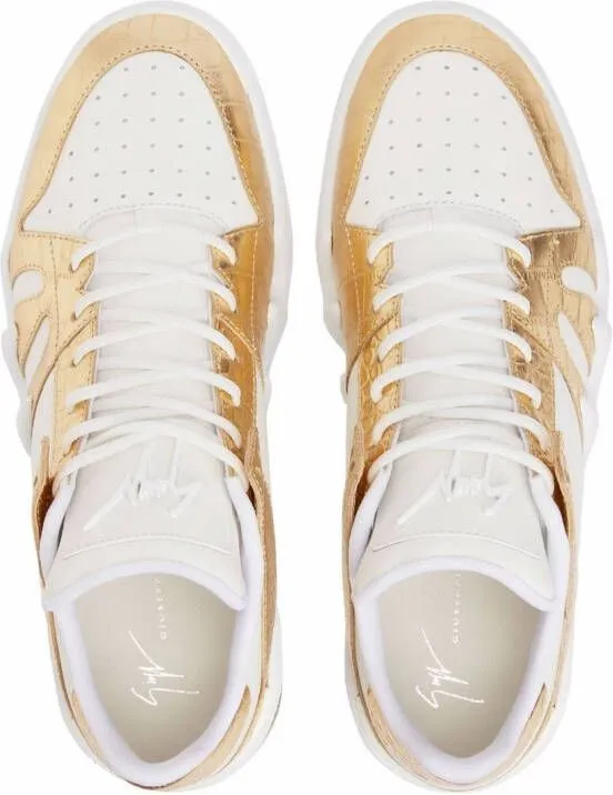 Giuseppe Zanotti Talon crocodile-effect leather sneakers White